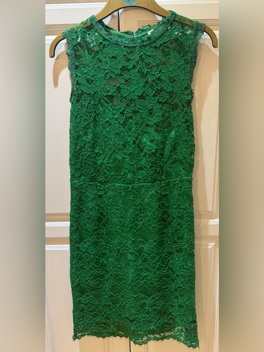 Valentino Green Floral Lace  bow ties back long  Dress